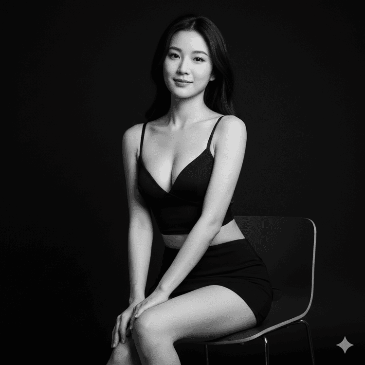 摄影棚里的气质女性