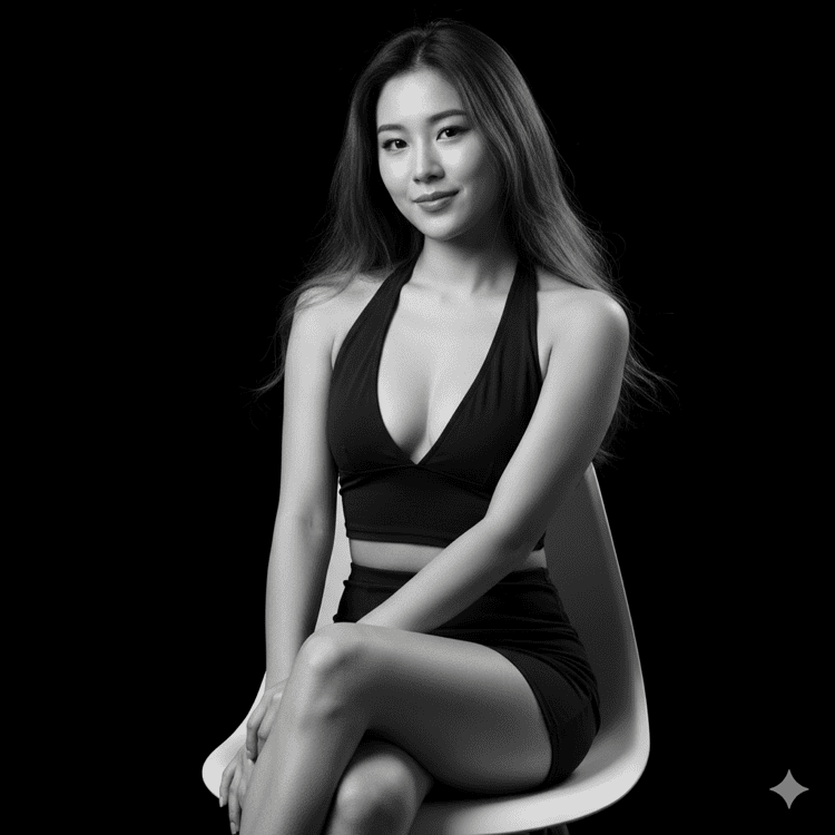 摄影棚里的气质女性