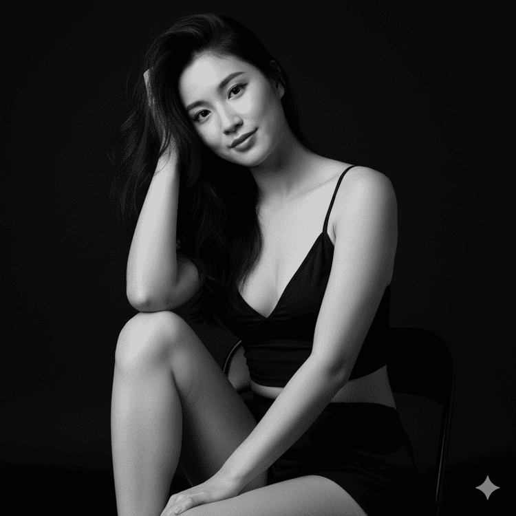 摄影棚里的气质女性